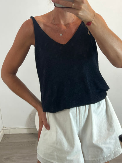 MANGO. Top negro punto T.m