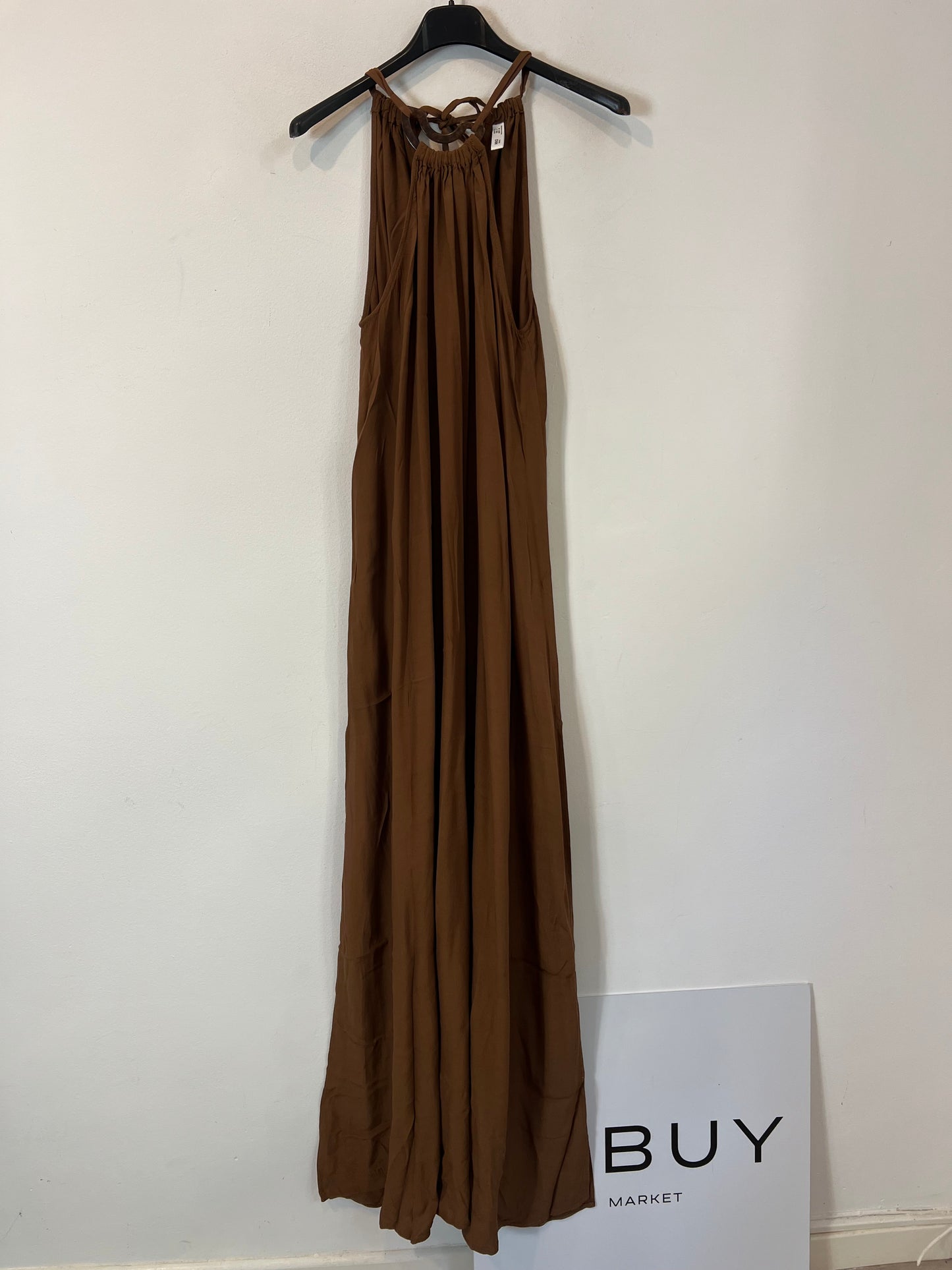 MANGO. Vestido largo marrón T.m