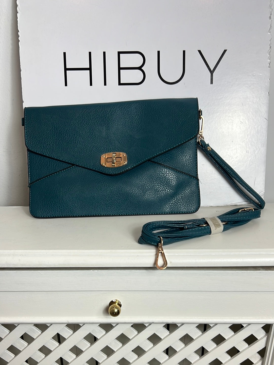 OTRAS. Bolso/cartera azul efecto piel