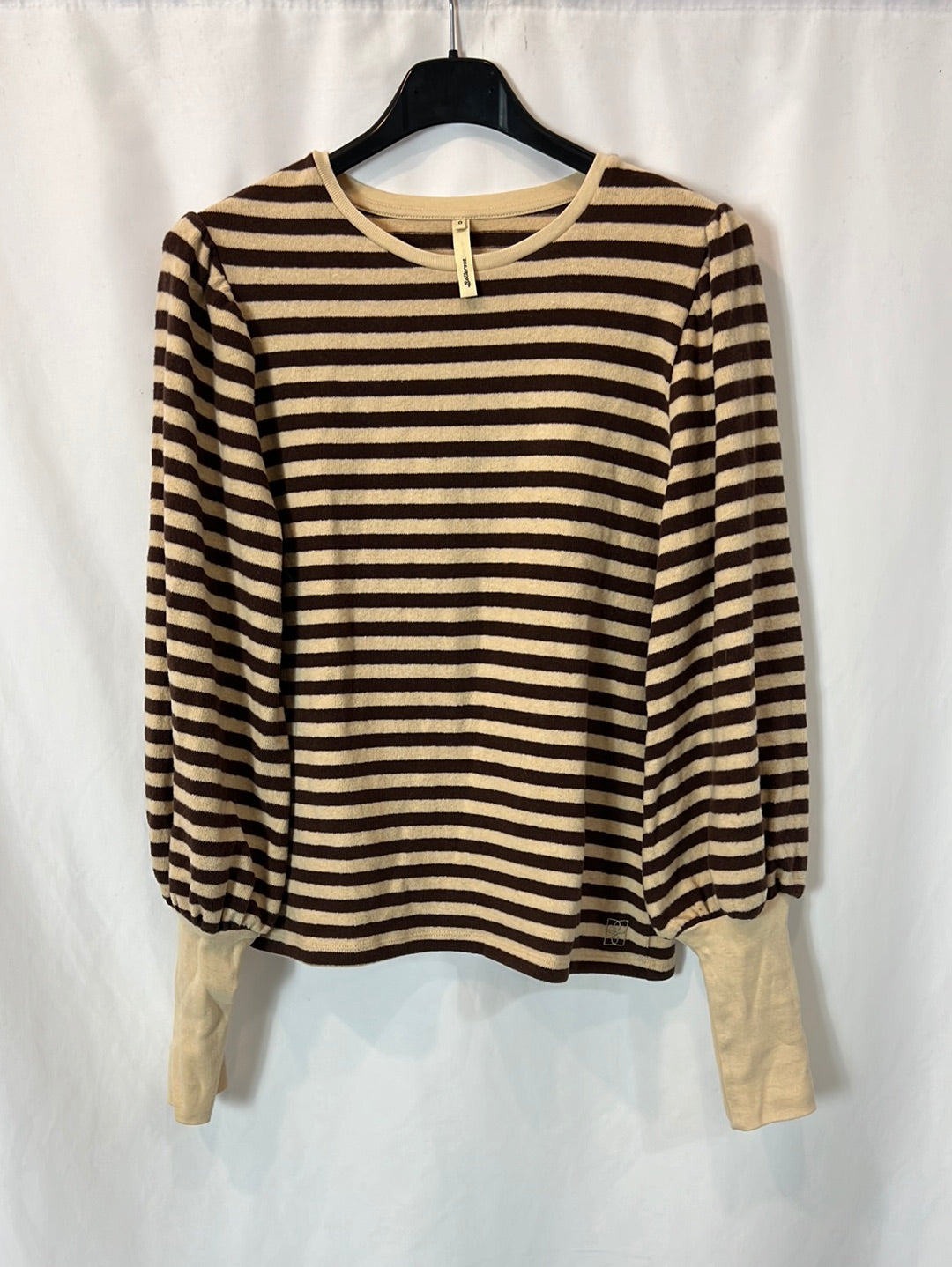 BELLEROSE. Striped sweater with sleeve detail. Size 0 (S)