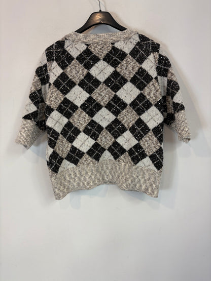 ZARA. Top punto rombos lentejuelas