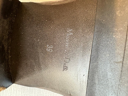 MASSIMO DUTTI. Botas camperas piel marrón