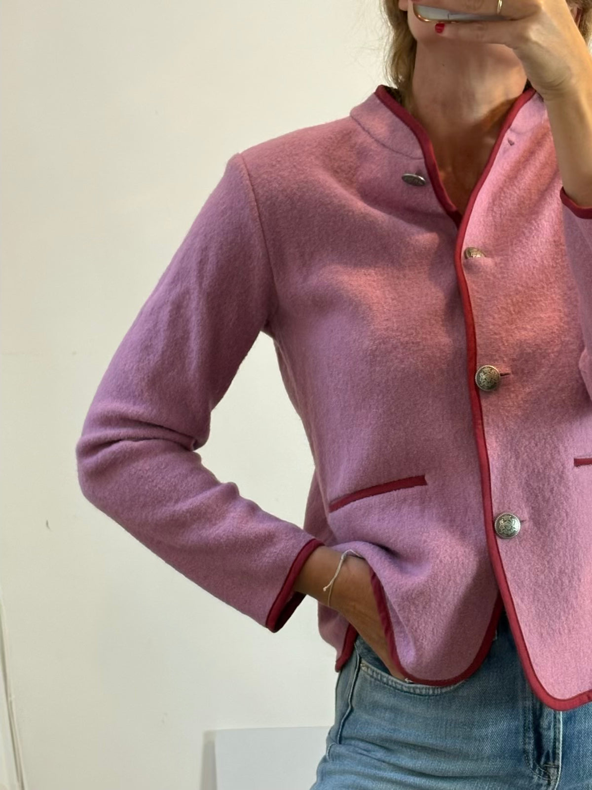 RITAVON. Chaqueta lana rosa