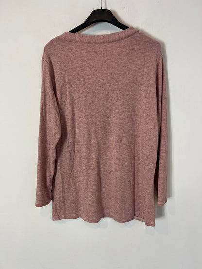 OTRAS. Top punto rosa jaspeado. T M