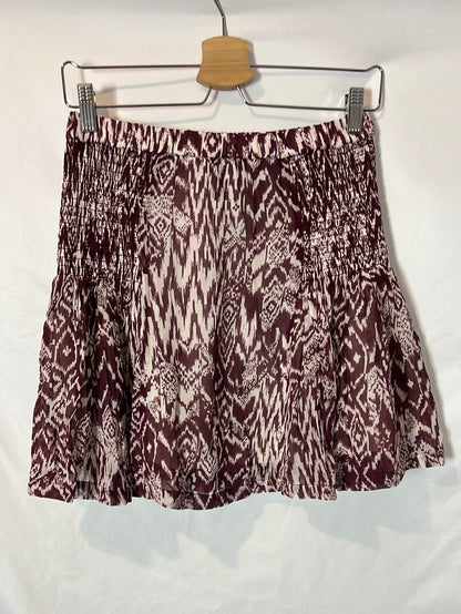 IRO. Short printed flowing skirt. Size 38