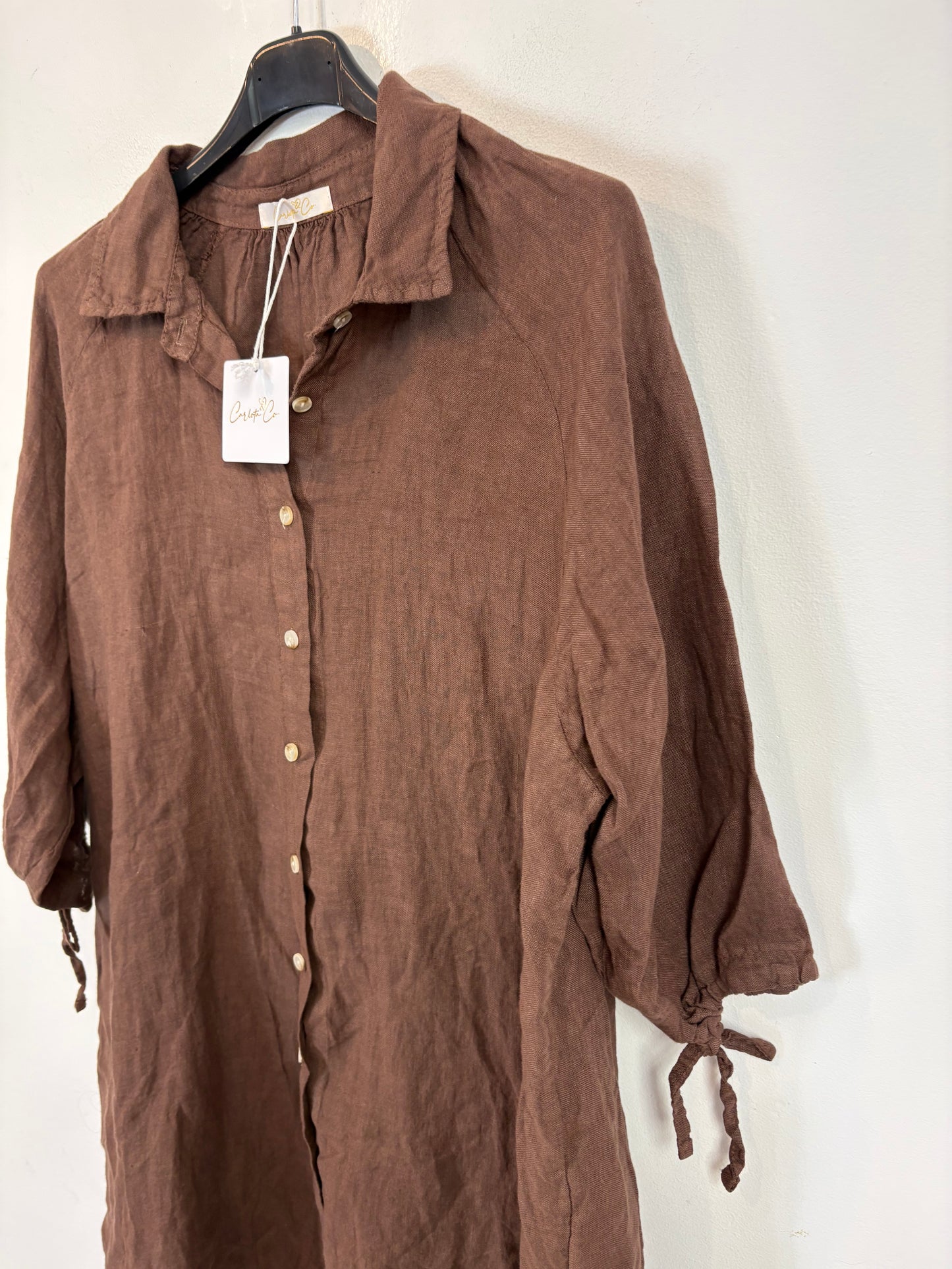 CARLOTA & CO. Blusa lino marrón