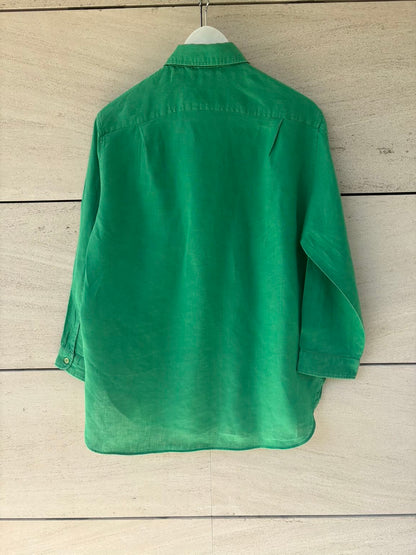 ZARA. Camisa lino verde