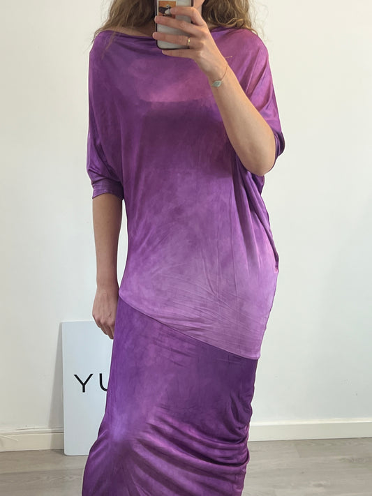 ESCADA SPORT. Purple fluid dress. T 42