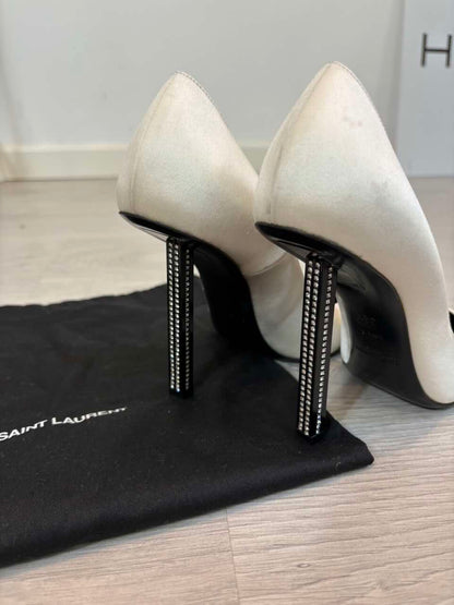SAINT LAURENT. Tacones seda modelo Tower . T 38,5
