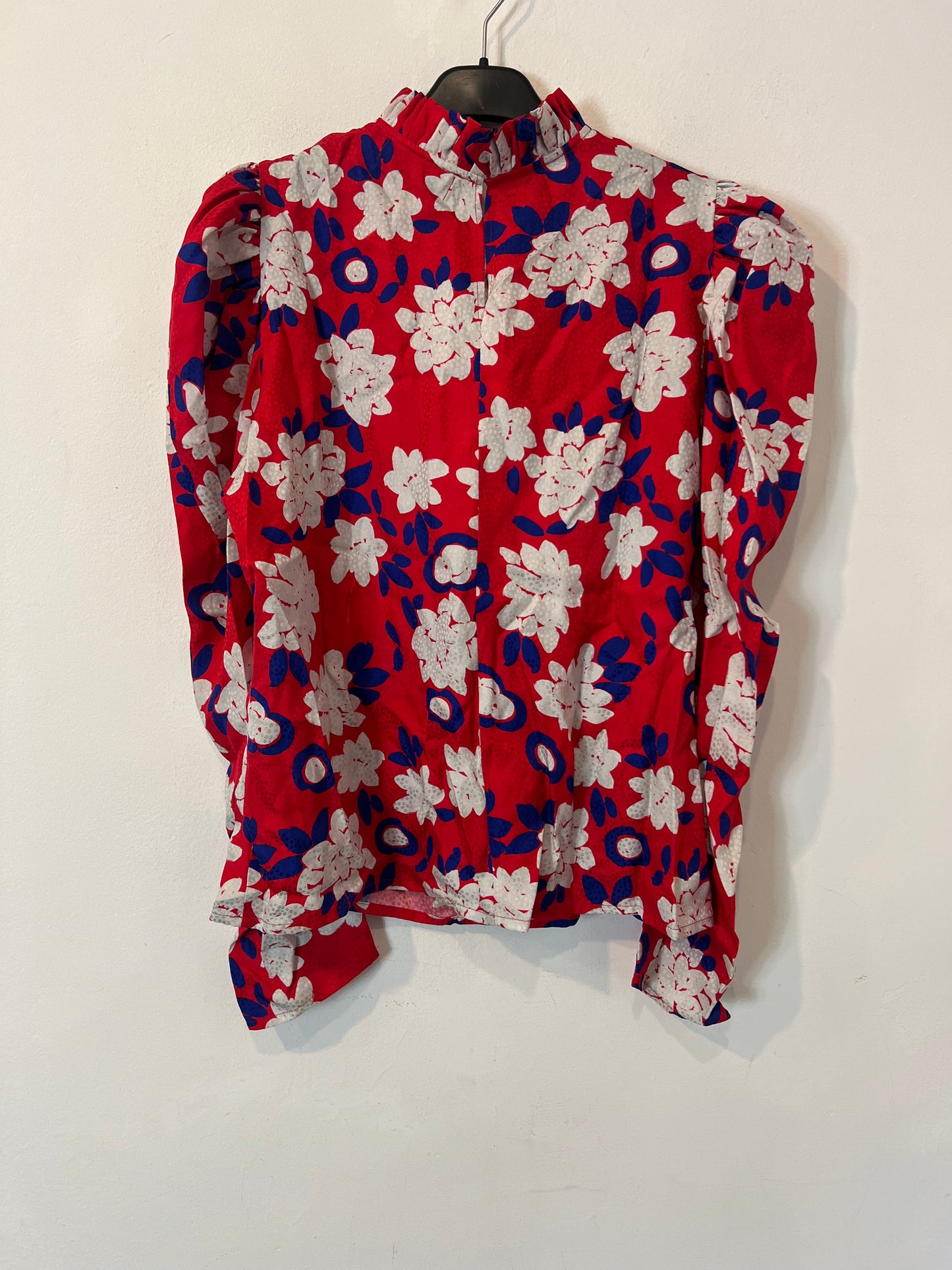 MAISON SHANGAI. Blusa roja estampada seda