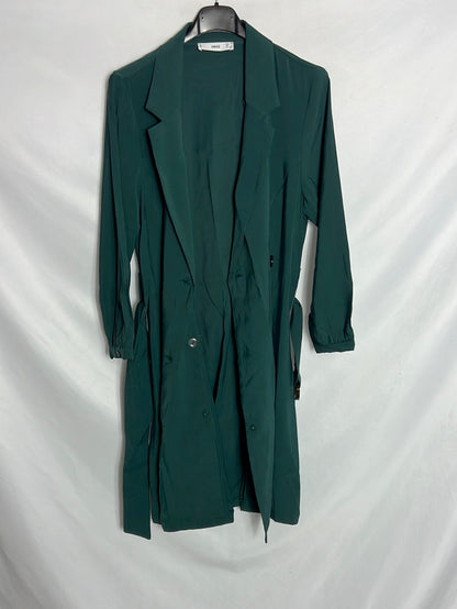 MANGO. Vestido verde doble botonadura . T M