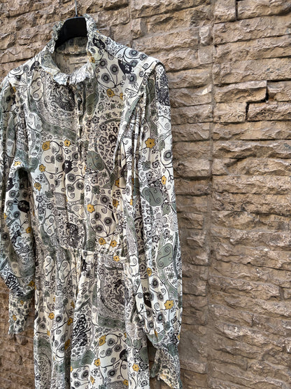 ISABEL MARANT ÉTOILE. Vestido midi detalle cuello y puños. T XS