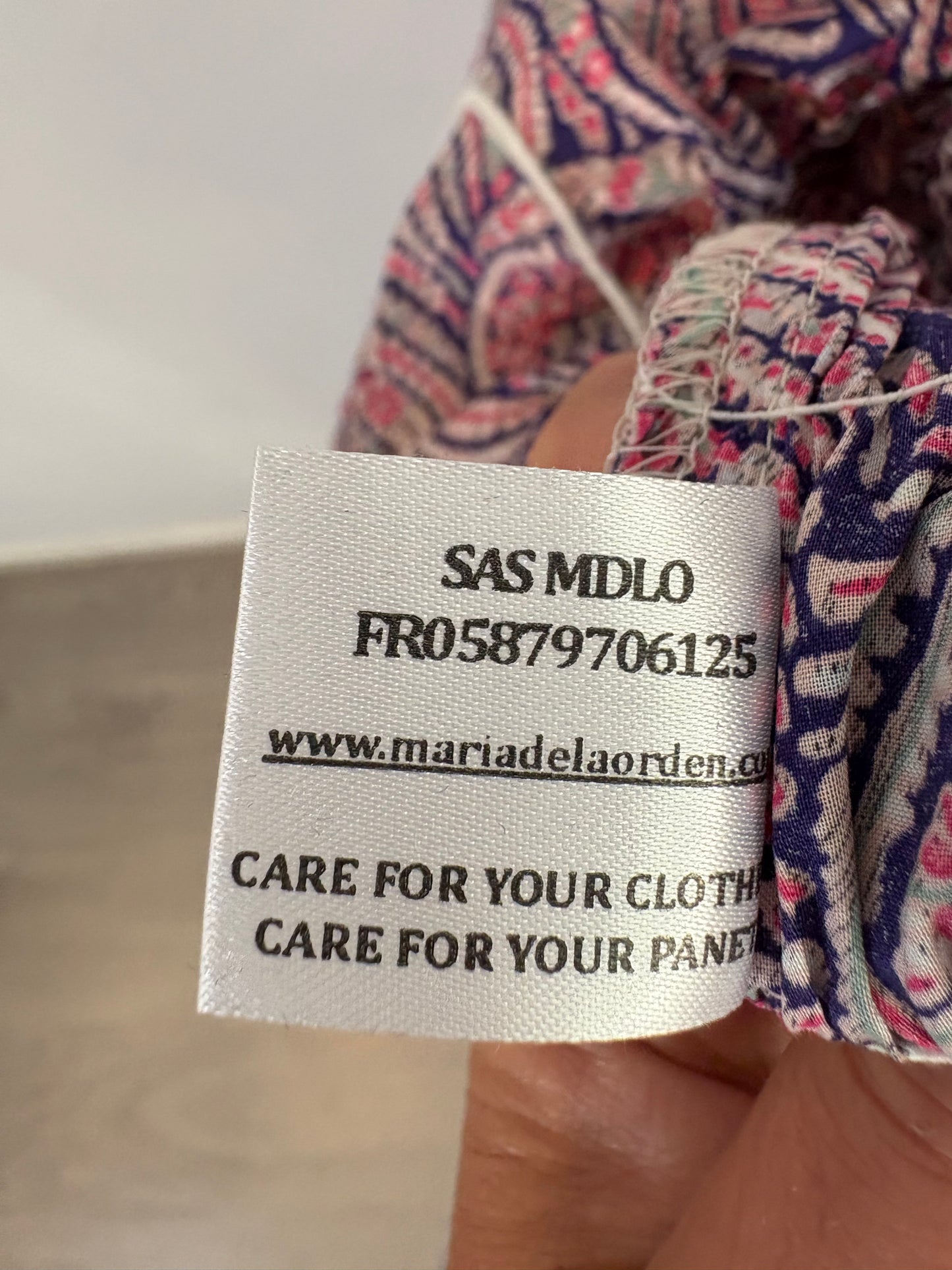 MARIA DE LA ORDEN. Vestido largo estampado nido de abeja. T S