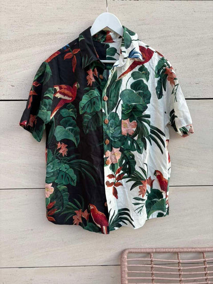 FARM RIO. Camisa lino estampado tropical