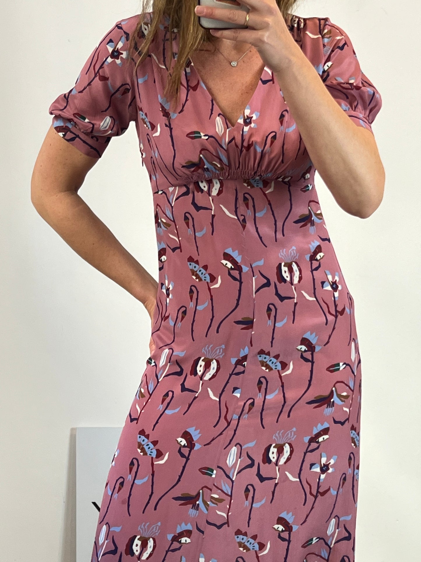 PAUL SMITH. Vestido largo fluido estampado. T S