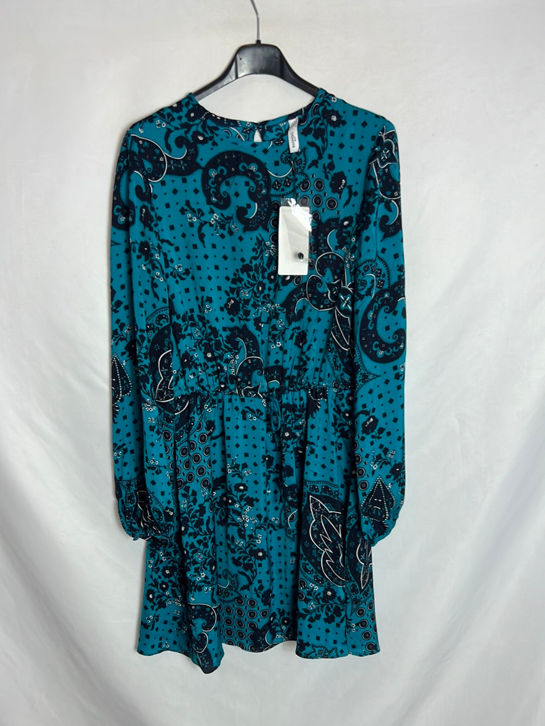 MANGO. Vestido corto estampado T.s