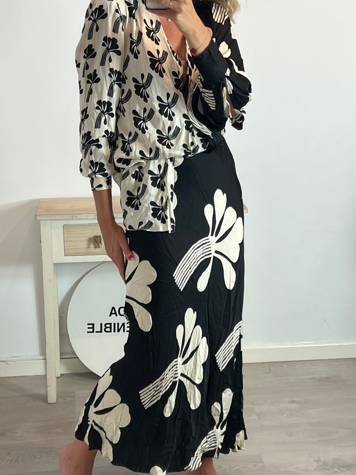 ZARA. Two-tone satin long dress. TM