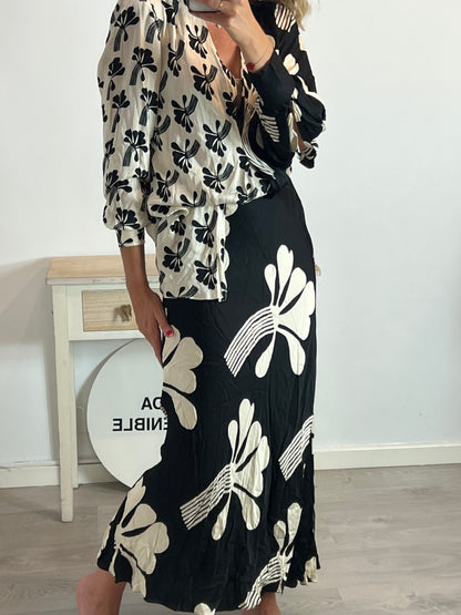 ZARA. Two-tone satin long dress. TM