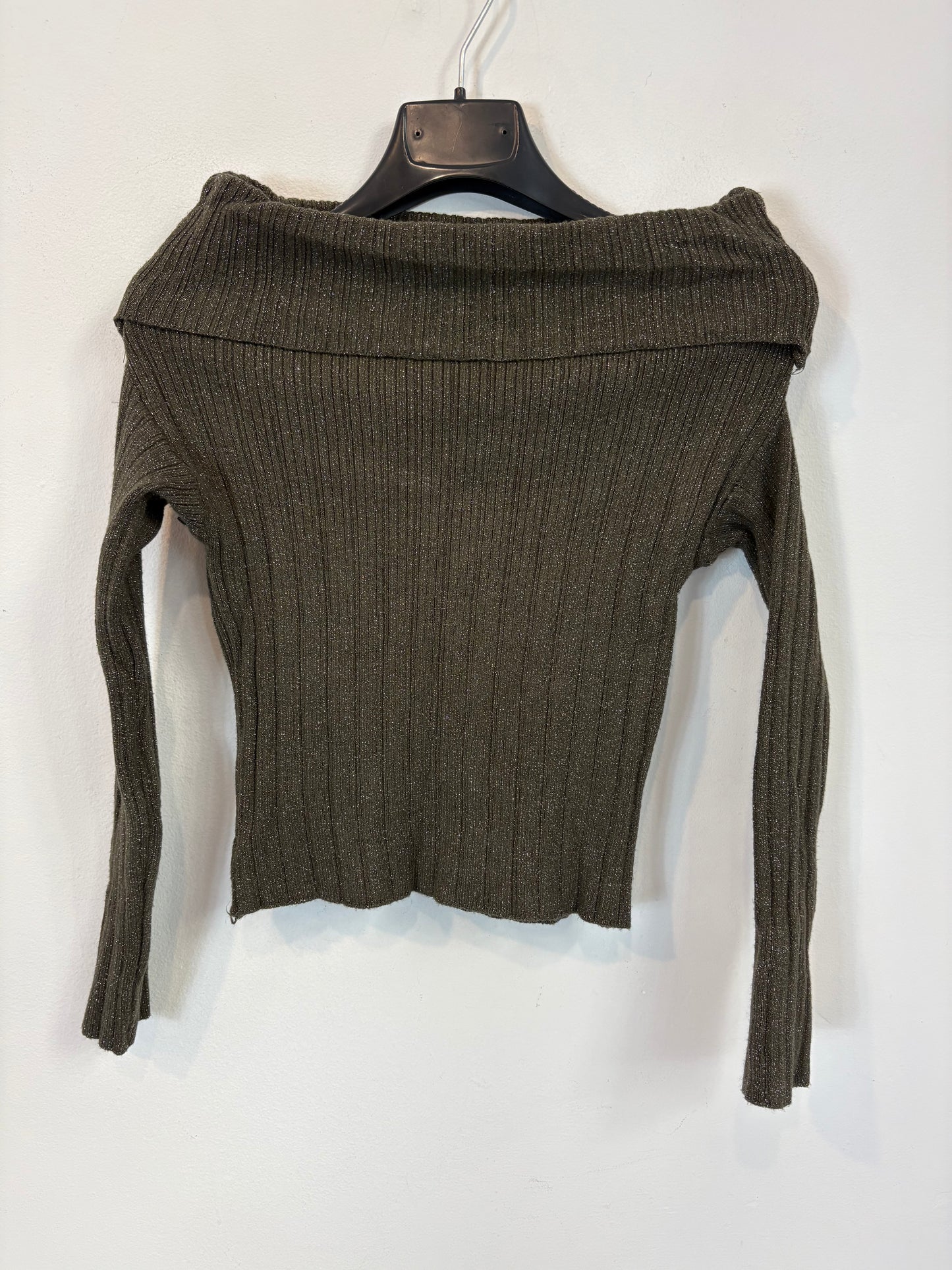 ZUA. Top canalé verde hilos . T XS/S