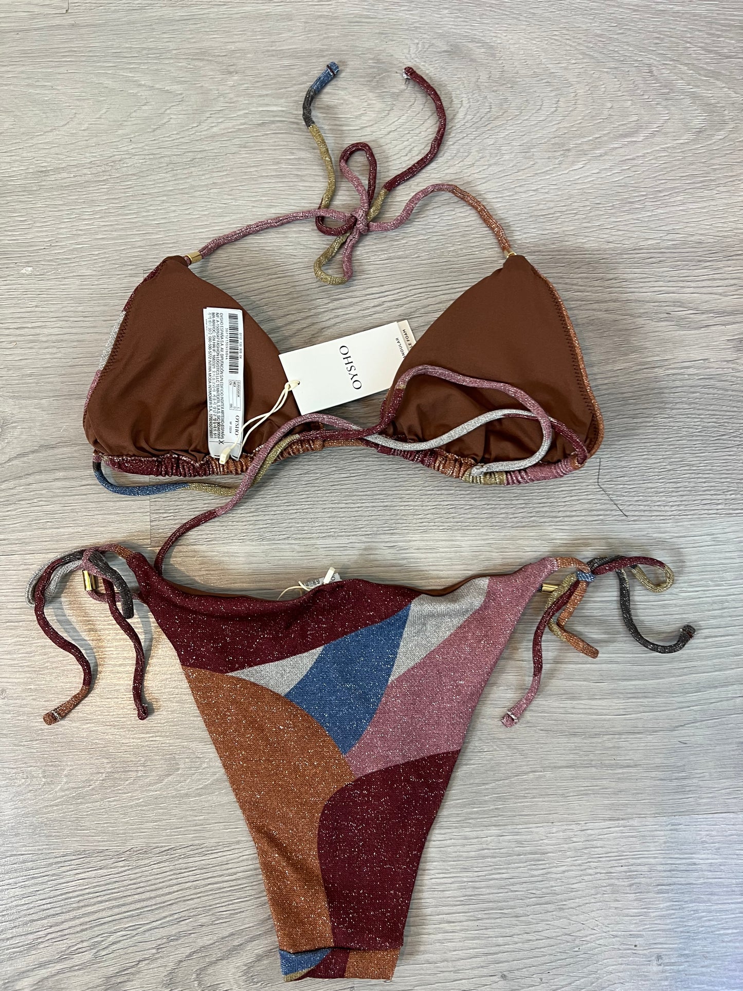 OYSHO. Bikini hilos metálicos T.l