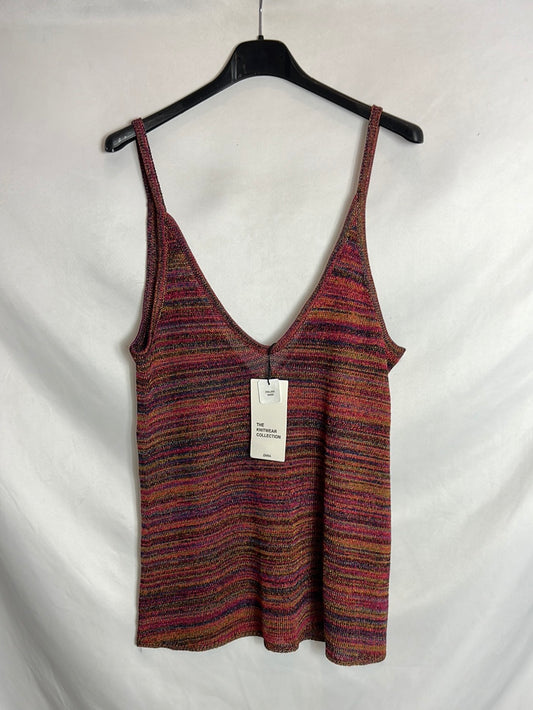 ZARA. Top punto hilos colores T.s