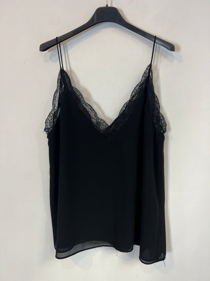 ZARA. Top negro lencero. T L