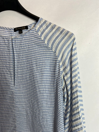 MASSIMO DUTTI. Blusa fluida rayas T.36