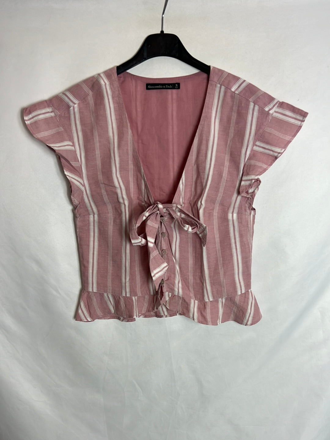 ABERCROMBIE&FITCH. Top rayas rosa y blanco T.s