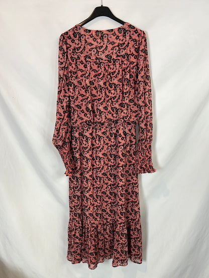 SUNCOO. Vestido midi estampado T.2(m)