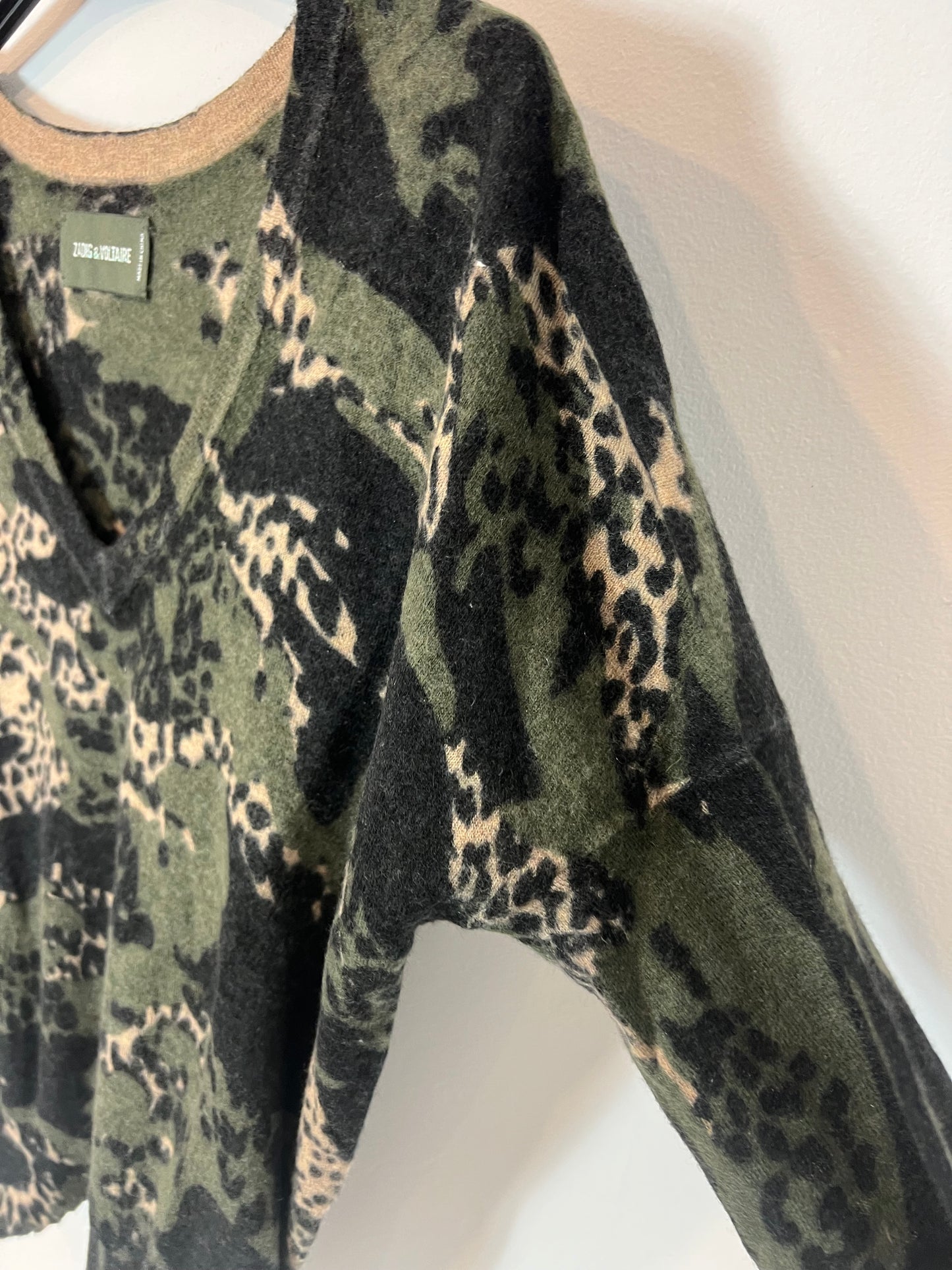 ZADIG&VOLTAIRE. Jersey estampado verdes lana. T S