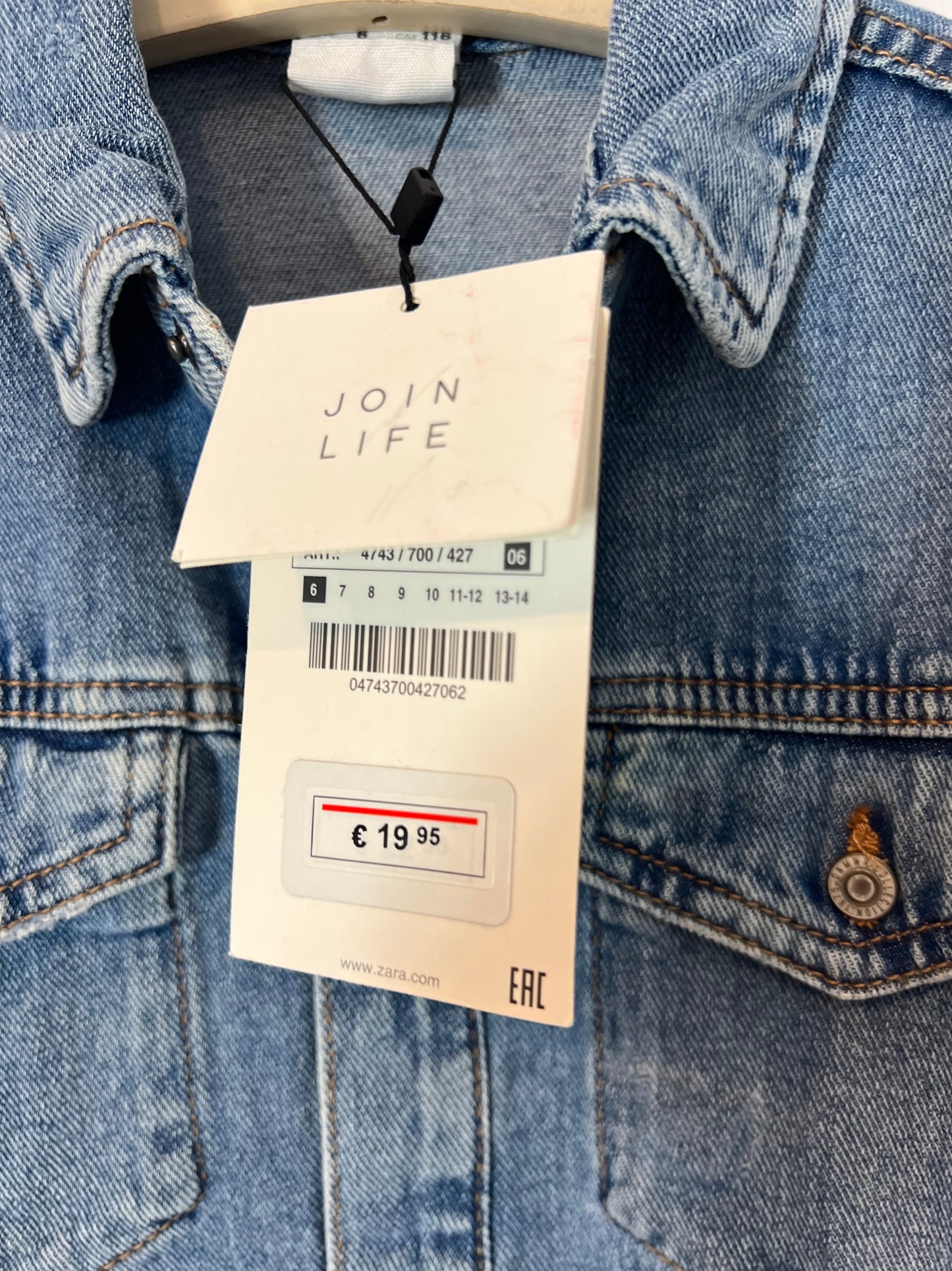 ZARA. Camisa denim manga larga. T 6 años