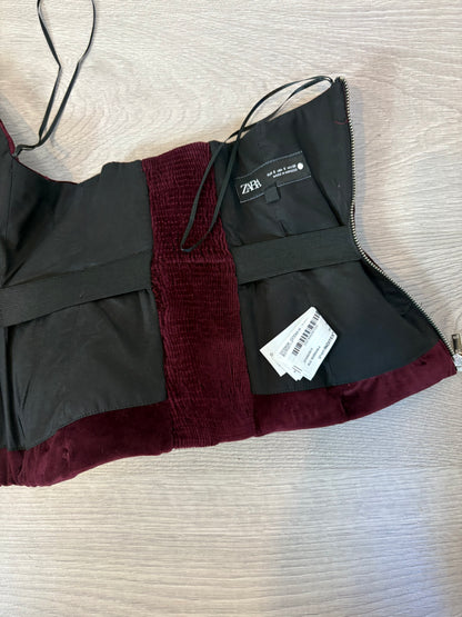 ZARA. Top terciopelo estructura