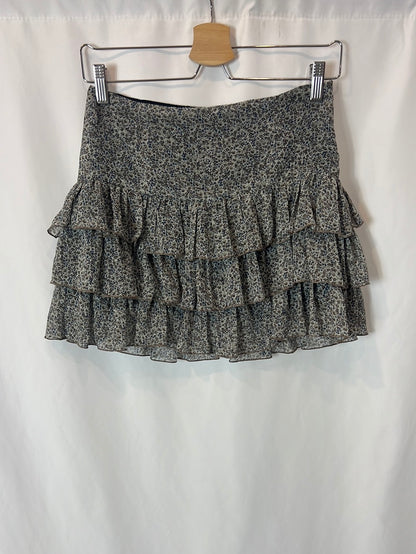 ZARA. Falda corta volantes T.s