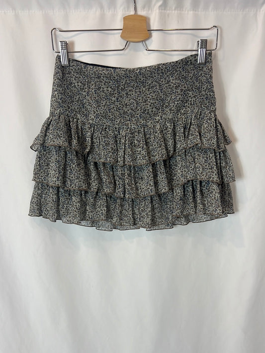 ZARA. Falda corta volantes T.s