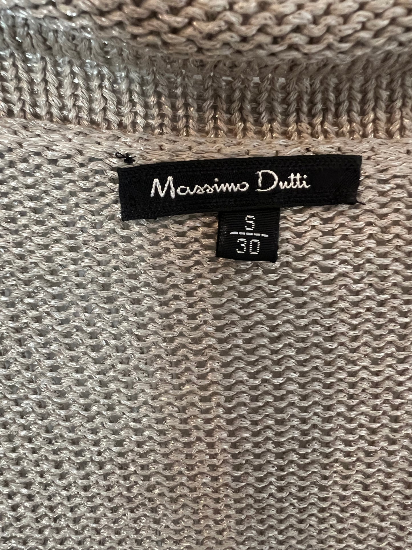 MASSIMO DUTTI. Chaqueta punto beige. T S