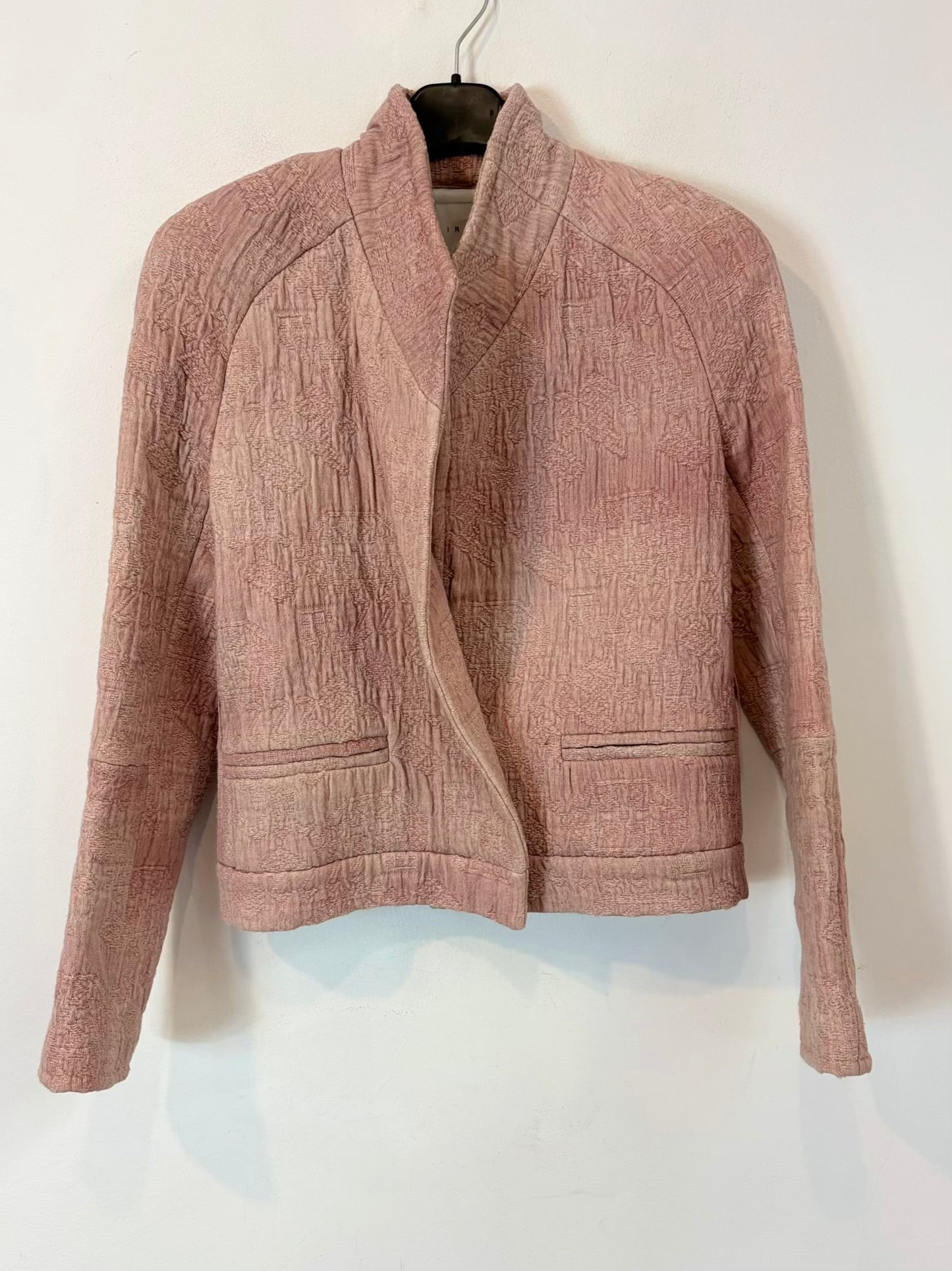 IRO. Chaqueta rosa textura bordados