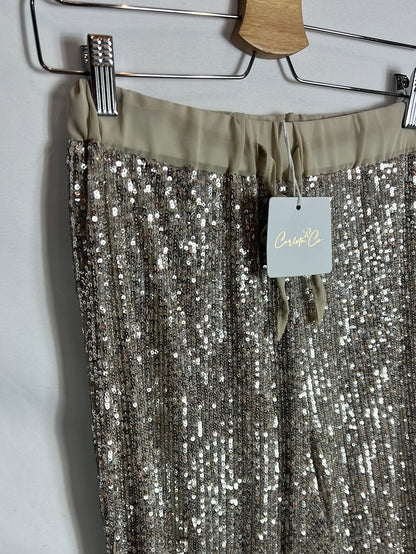 CARLOTA & CO. Pantalón mini lentejuelas fluido. TU (M)