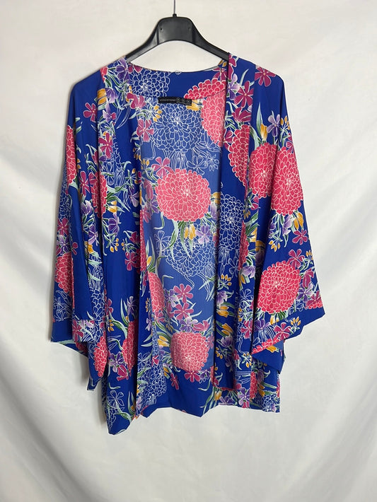 PRIMARK. Kimono azul flores. T M