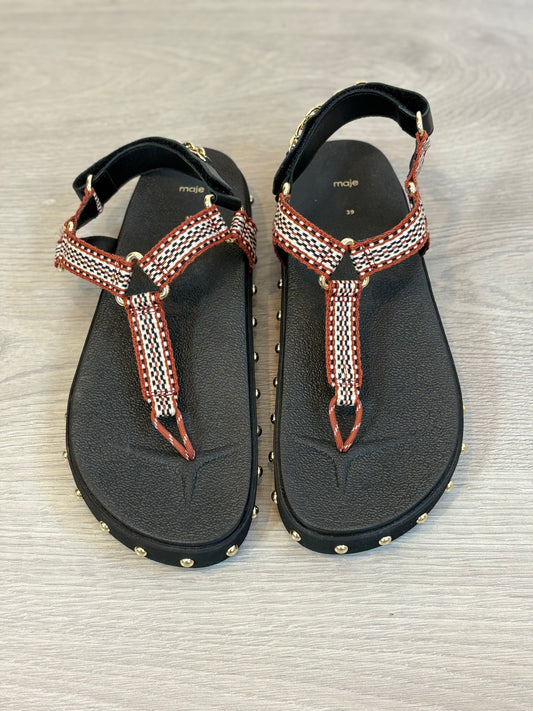 MAJE. Sandalia plana de cuerda y piel