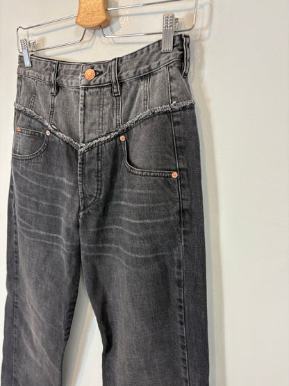 ISABEL MARANT . Denim gris abotonado cintura alta. T 34