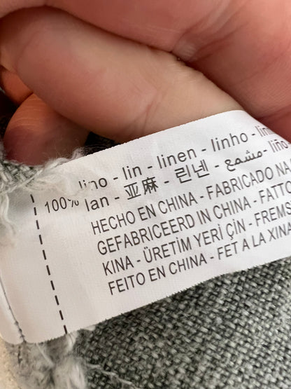 ZARA. Sobre camisa lino verde jaspeado. T L