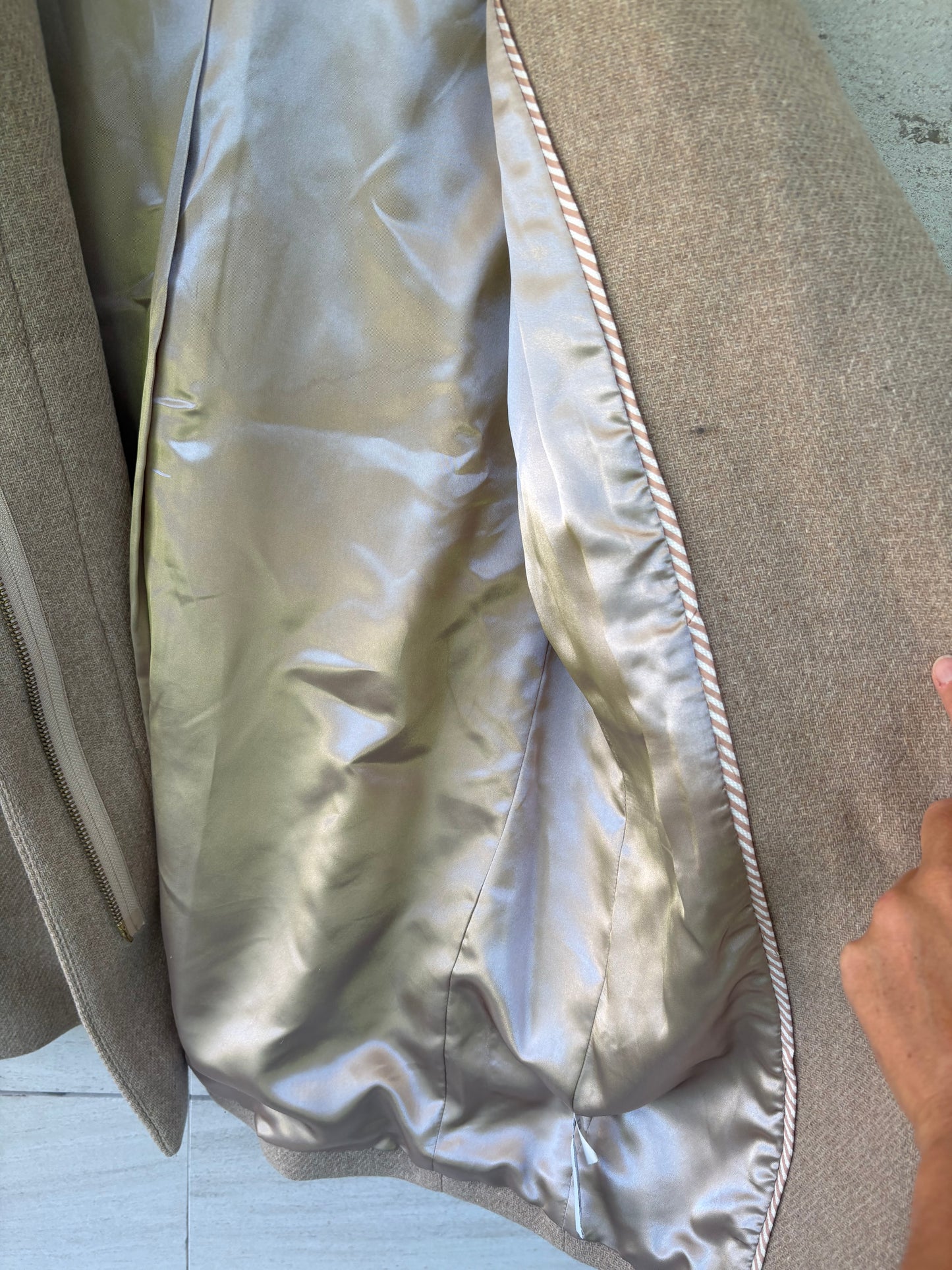 J CREW. Abrigo beige lana. T S