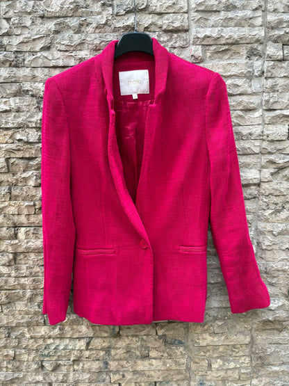 MAJE. Chaqueta fucsia textura