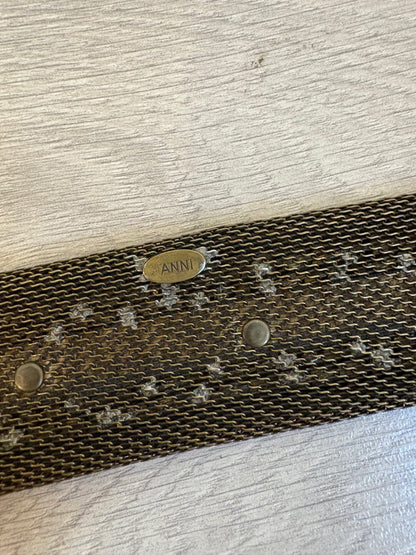 NANNI Milano. Cinturón piel abalorios vintage. T 85