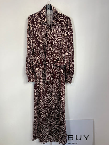 SATELA. Conjunto blusa y falda fluido estampado. T S