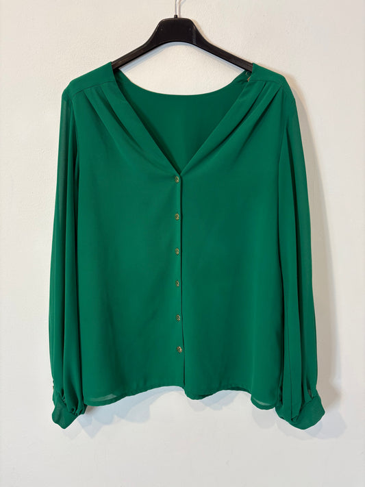 BIMANI. Blusa verde escote