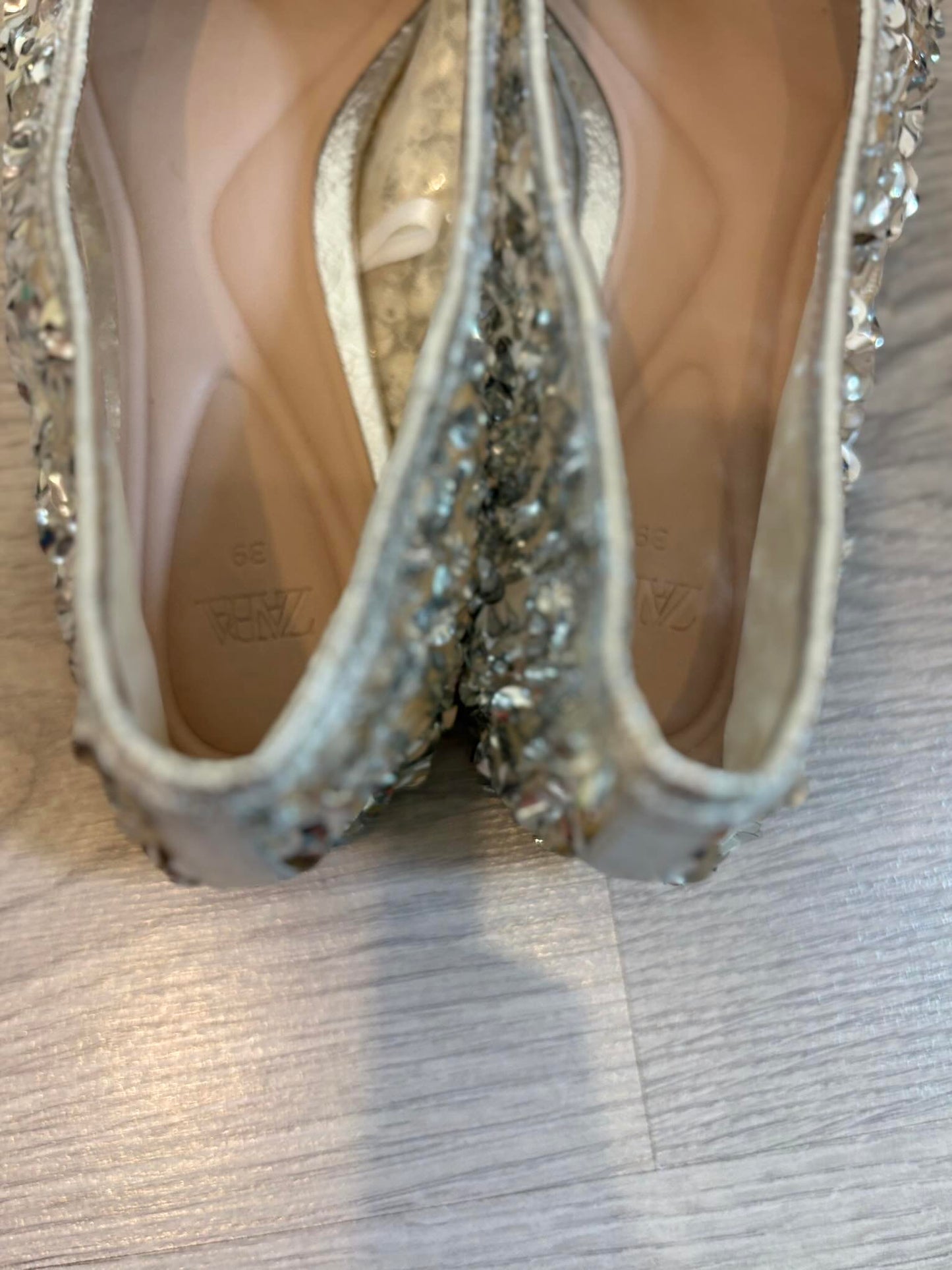 ZARA. Bailarina lentejuelas plateadas. T 39