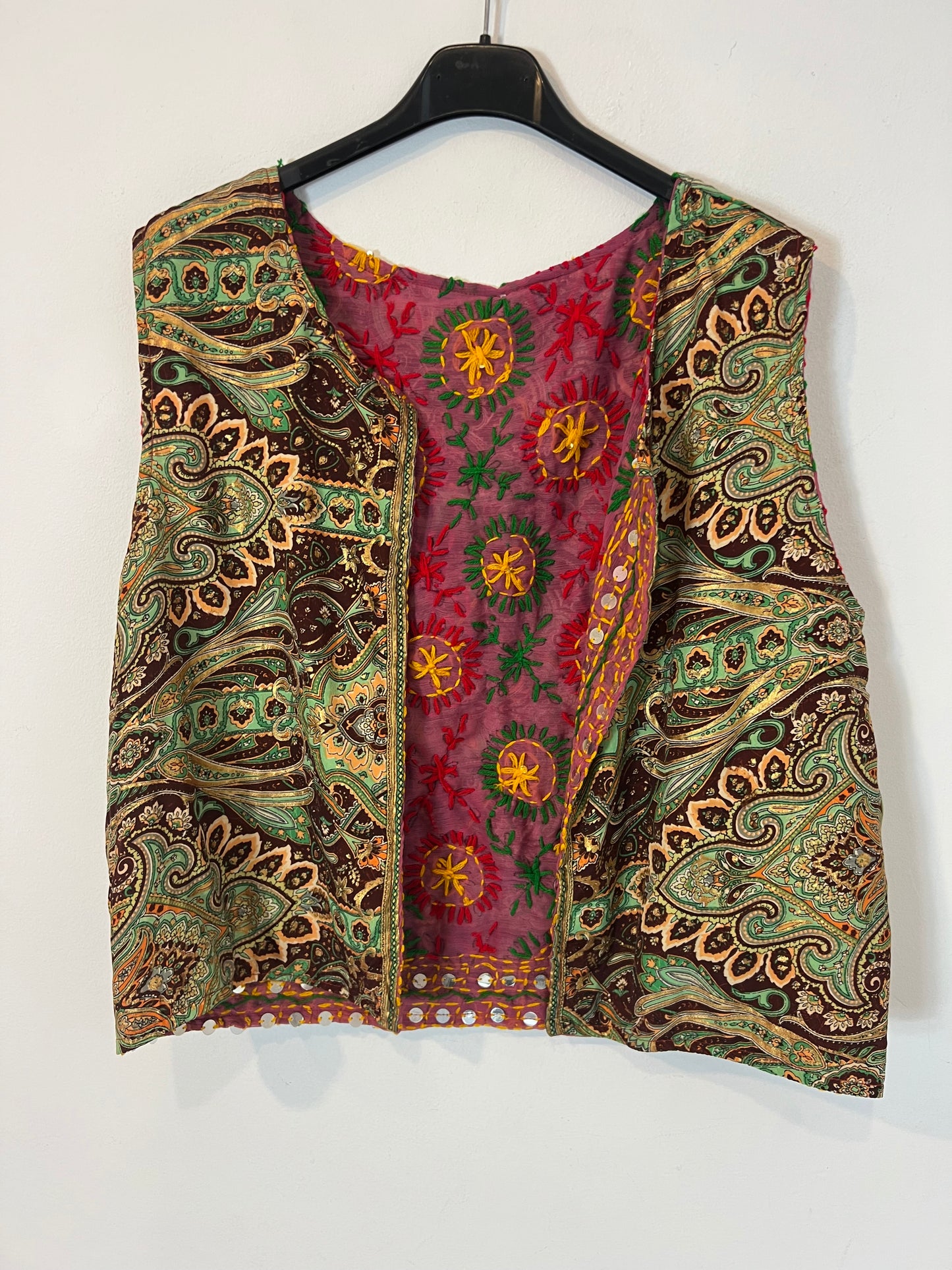 LIV. Chaleco seda estampado reversible. T M