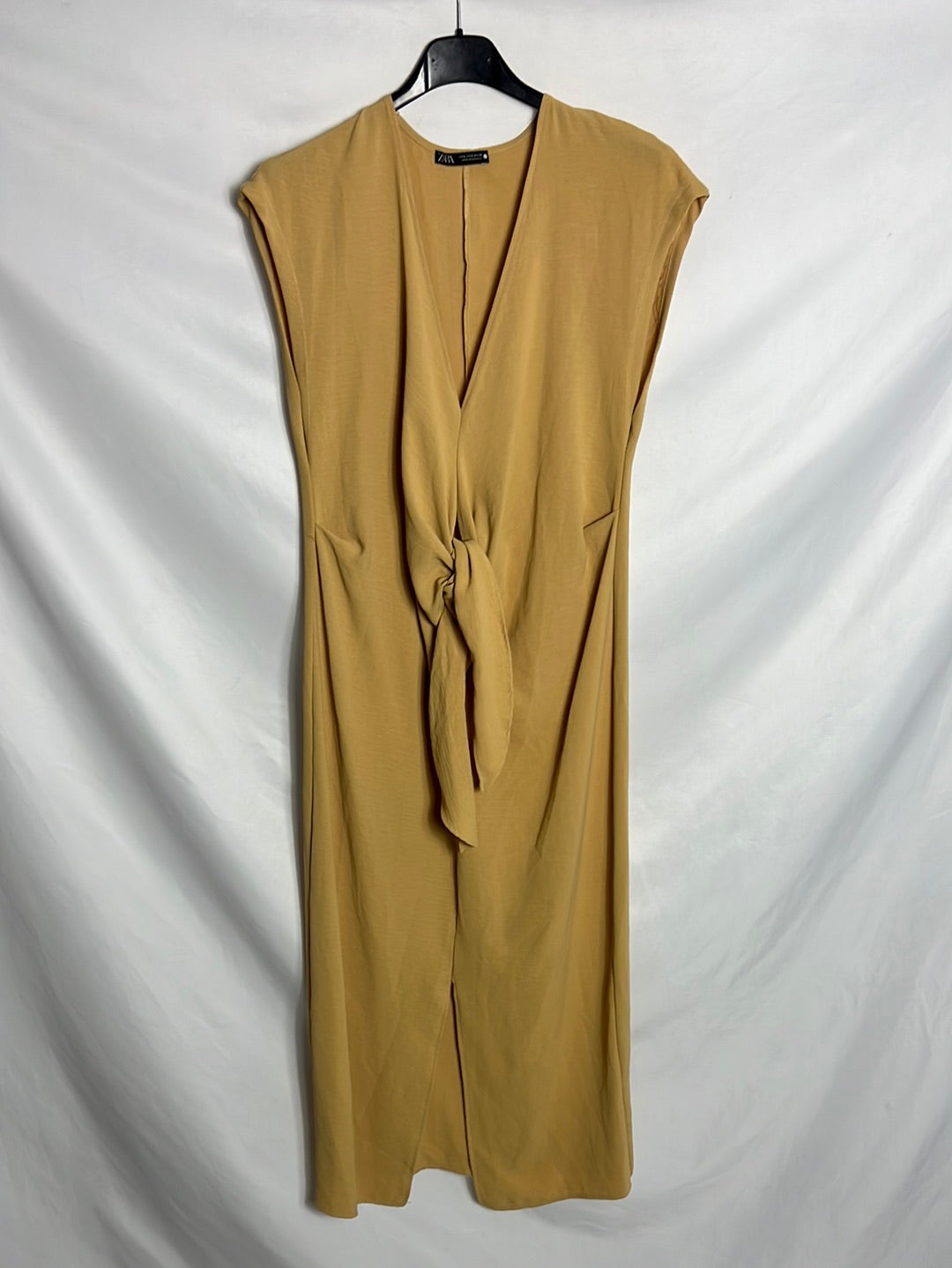 ZARA. Vestido midi apertura lazada. T S