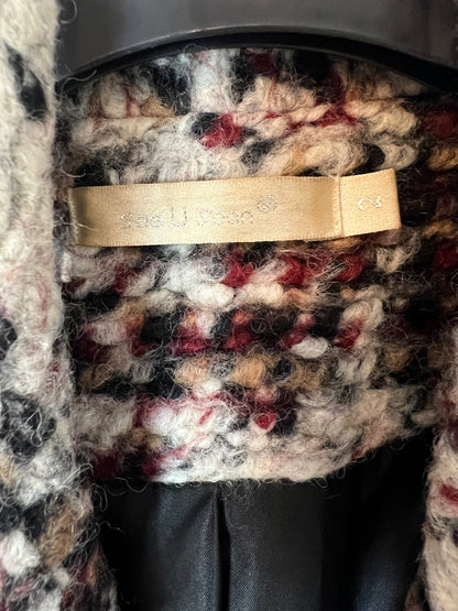 SEE U SOON. Abrigo lana jaspeado colores. T 2 (M)